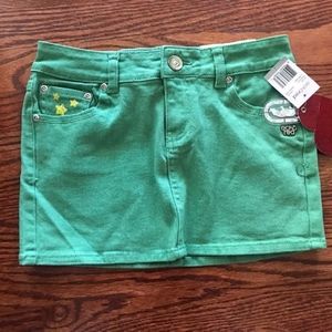 WOMEN'S JUNIORS ECKO RED GREEN MINI SKIRT Sz 1 NEW NWT